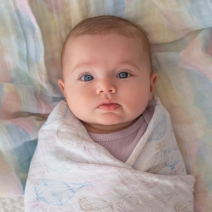 aden + anais Boutique Organic Swaddle Blanket 4-Pack – 100% Organic Cotton - Image 4