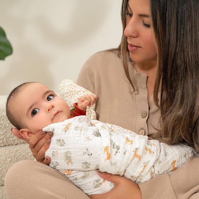 aden + anais Essentials Cotton Muslin Swaddle, Breathable Baby Blanket - Image 2