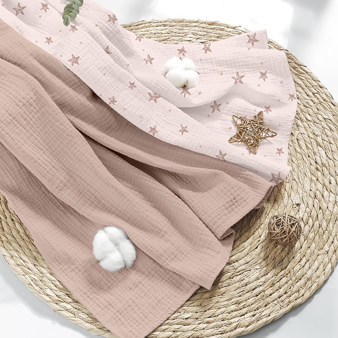 Susurration Muslin Receiving Blanket, 100% Cotton Swaddle Blankets - Image 4