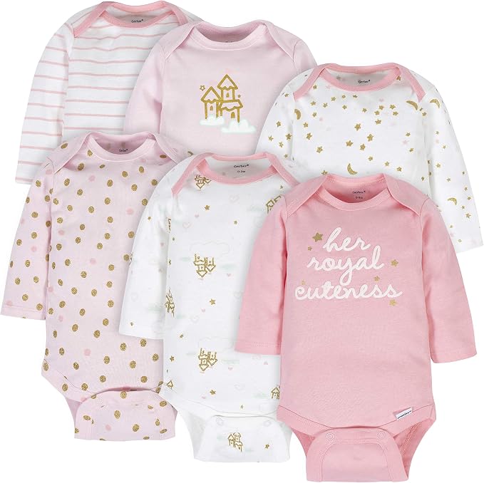 Gerber Baby Girls' 6-pack Long-sleeve Onesies Bodysuits by Gerber