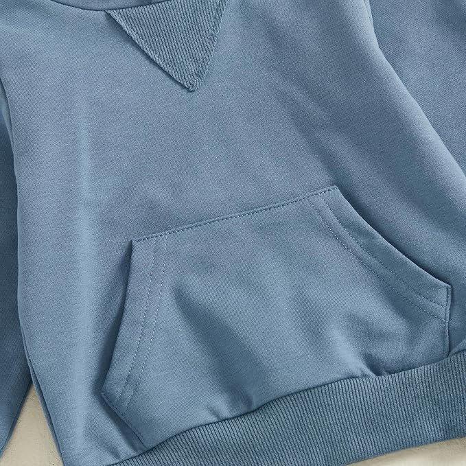 Infant Baby Boy Fall Winter Clothes Outfit Hooded Long Sweatshirt Pant Set - Image 7