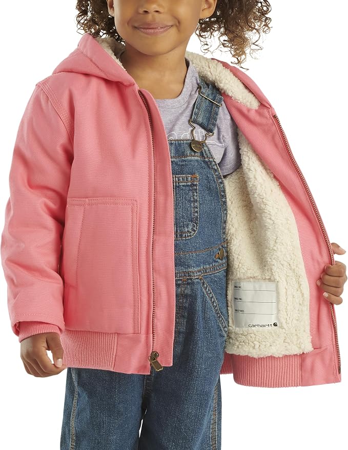 Carhartt Baby Girls Zip-Up Jacket | Polyester Blend | Fuzzy Polyester Body And - Image 6