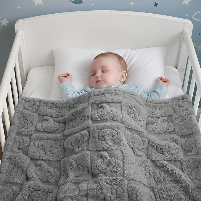 Pro Goleem Elephant Baby Blanket, Baby Fleece Blanket - Image 7
