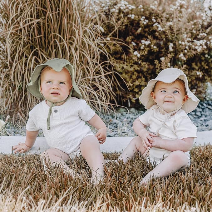 Konssy 2-Pack Muslin Baby Girl Sun Hats - Image 2