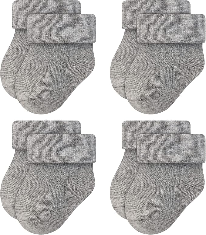 RATIVE Newborn Baby Socks 0-6, 6-12 Months Terry Turn Cuff Socks by RATIVE