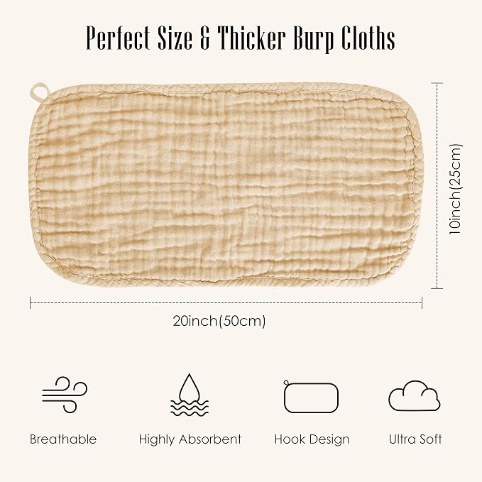 12 Pack Muslin Burp Cloths - Image 3