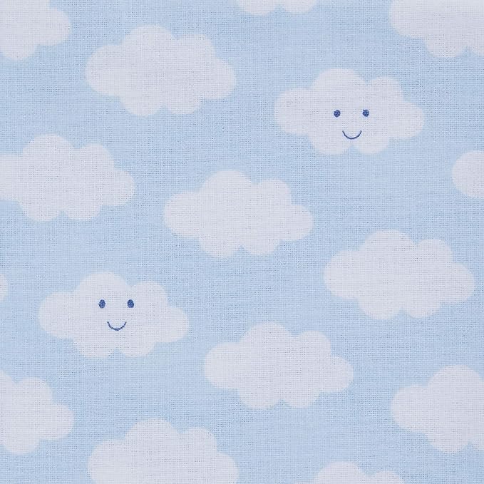 Luvable Friends Unisex Baby Cotton Flannel Receiving Blankets, Boy Clouds - Image 4