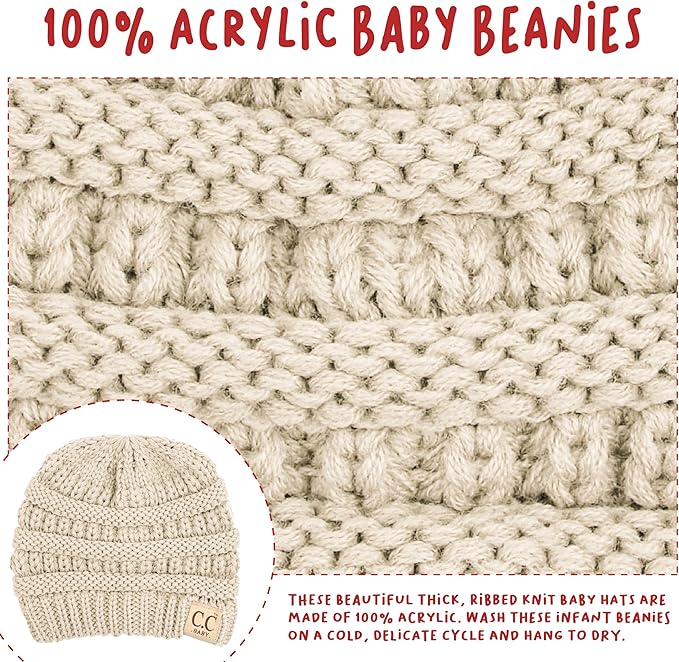 Funky Junque Baby Winter Hat – Cute Newborn Hats, Cozy Warm Infant Beanie, Soft Knit Stocking Stuffer for Babies 0–12 Months