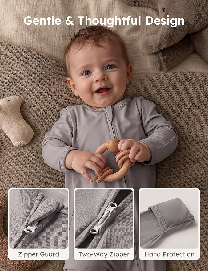 Yoofoss Viscose Bamboo Baby Pajamas Newborn Sleepers - Image 2