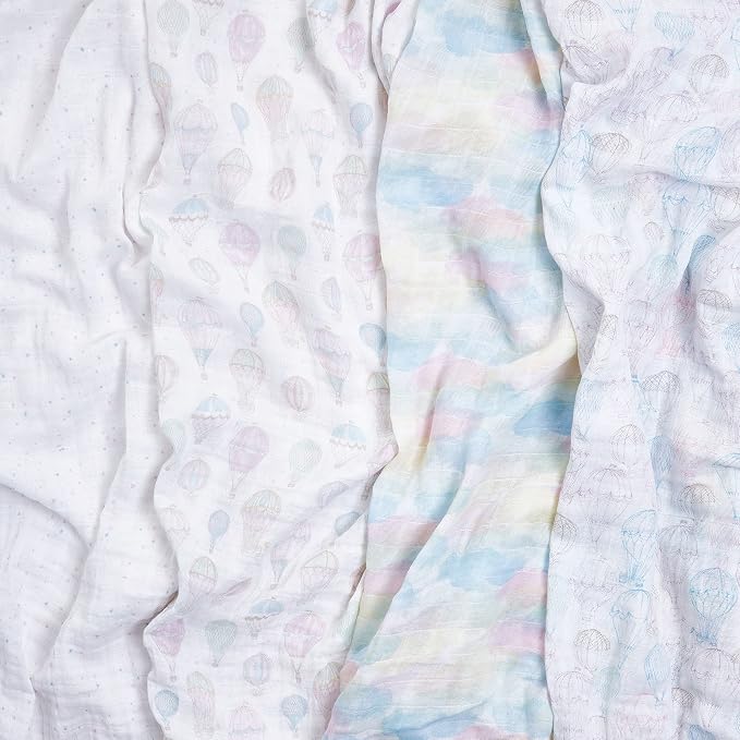 aden + anais Boutique Organic Swaddle Blanket 4-Pack – 100% Organic Cotton - Image 2