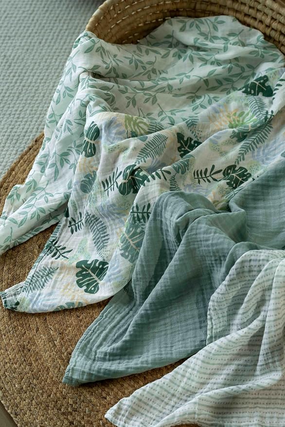 Muslin Swaddle Blankets for Newborn, Cotton Receiving Blanket | 4 Pack 100% - Image 4