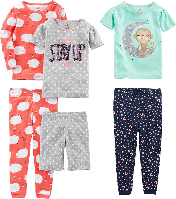 Simple Joys by Carter's Girls 6-piece Snug Fit Cotton Pajama Set by SimpleJoysbyCarters