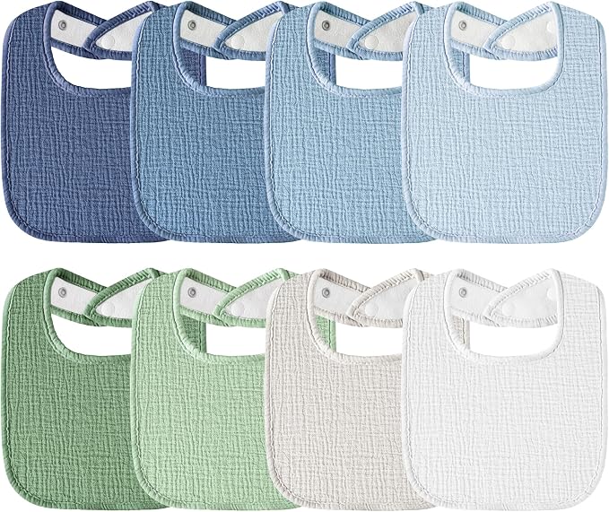 Muslin Baby Bibs 6-Pack Baby Drool Bandana Bibs by Kewlife+gift