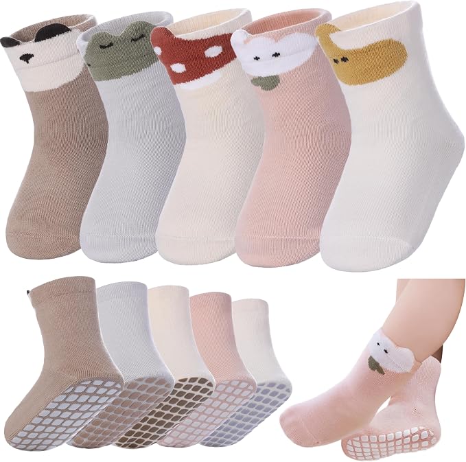 LANLEO Baby Toddler Socks with Grips Baby Toddlers Girls Boys Non Slip Grip by LANLEO