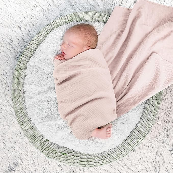 Susurration Muslin Receiving Blanket, 100% Cotton Swaddle Blankets - Image 4