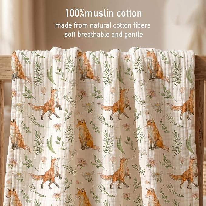 Muslin Receiving Blankets 5 Pack, Soft Swaddle Wraps - Image 6