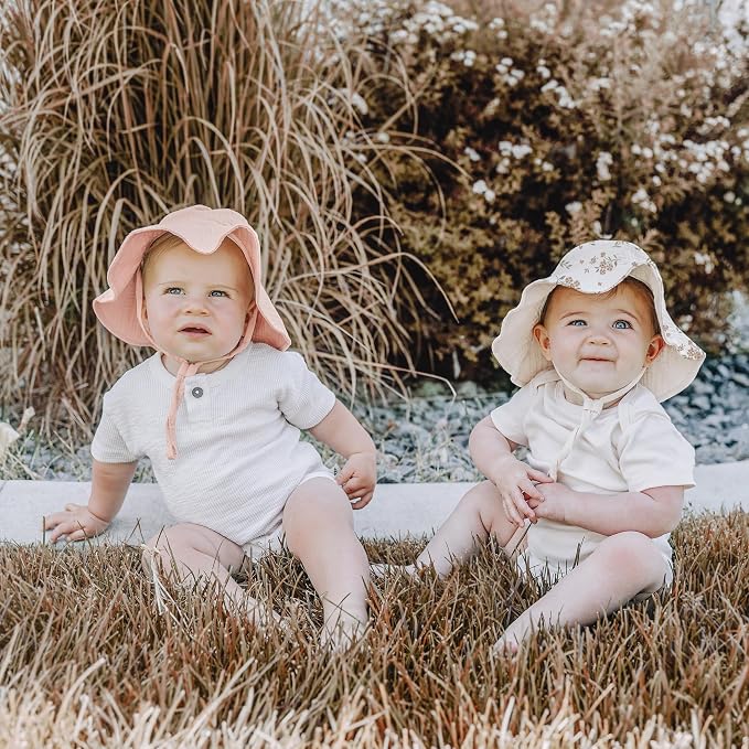 Konssy 2-Pack Muslin Baby Girl Sun Hats - Image 2