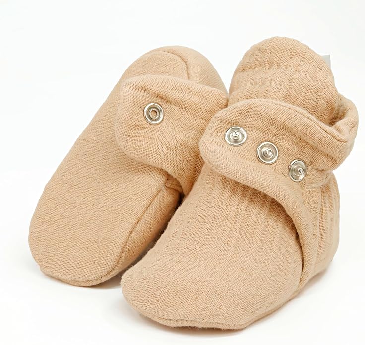 Ella Bonna Baby Booties Organic Cotton Muslin Newborn Baby Slippers Baby Boy - Image 5