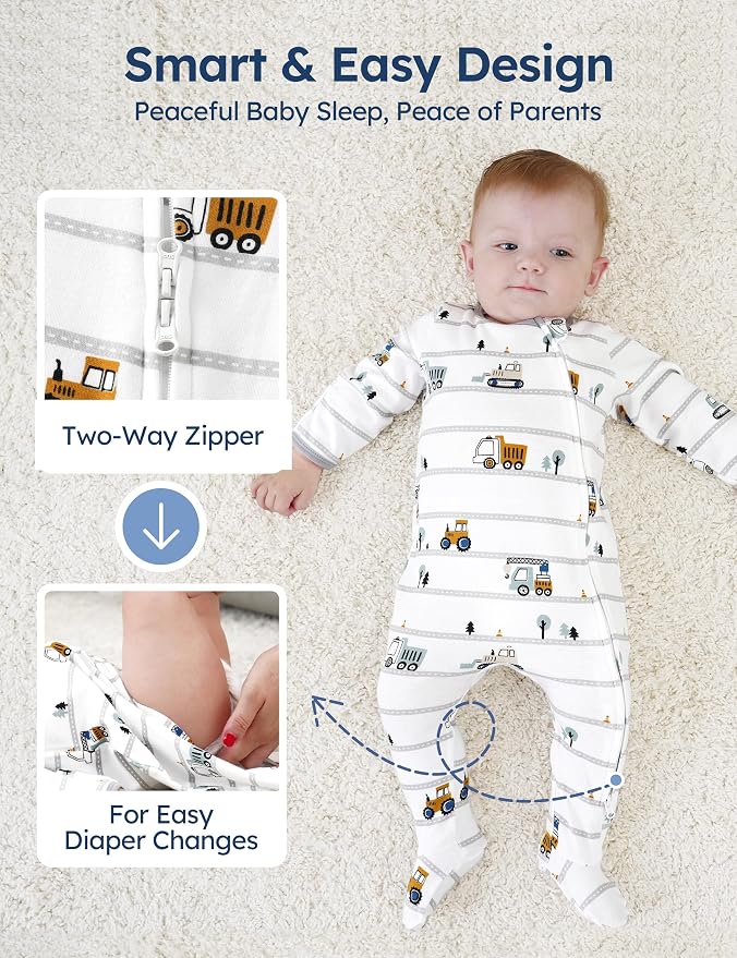 Unnivoll Baby Sleepers 100% Cotton Baby Pajamas Baby Boys Girls Clothes | - Image 3