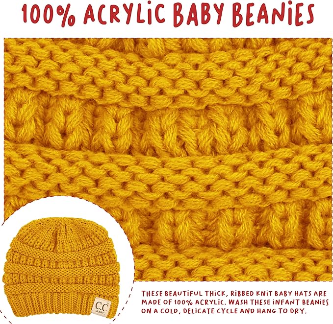 Funky Junque Baby Winter Hat – Cute Newborn Hats, Cozy Warm Infant Beanie, Soft Knit Stocking Stuffer for Babies 0–12 Months