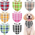 7 PCS Medium Plaid Dog Bandanas Hemming Seam Edge Dog Bandana by Bestwishforyou