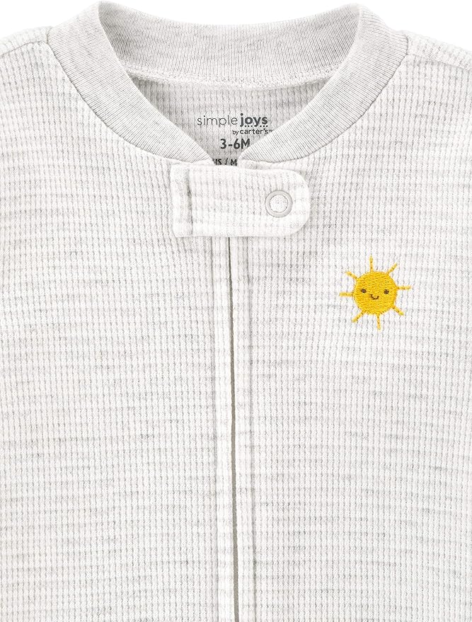 Simple Joys by Carter's Unisex Baby 2-way Zip Thermal Footed Sleep and Play - Image 2