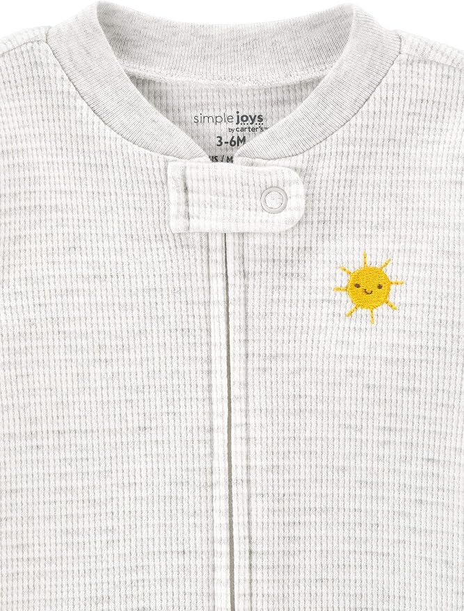 Simple Joys by Carter's Unisex Baby 2-way Zip Thermal Footed Sleep and Play - Image 2