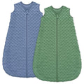 Fleece Baby Sleep Sack 6-12 Months with Plush Dots 1.5 Tog Baby Wearable Blanket with 2-Way Zipper Warm Sleeping Sack for Toddler Infant Newborn - Medium, Blue&Green
