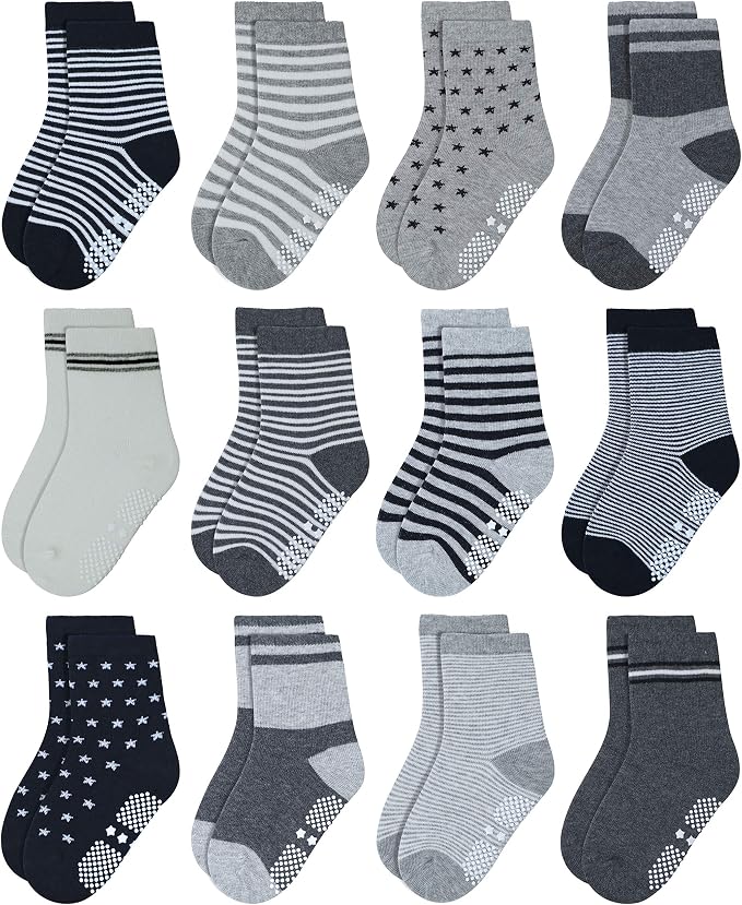 RATIVE Non Skid Anti Slip Crew Socks by RATIVE
