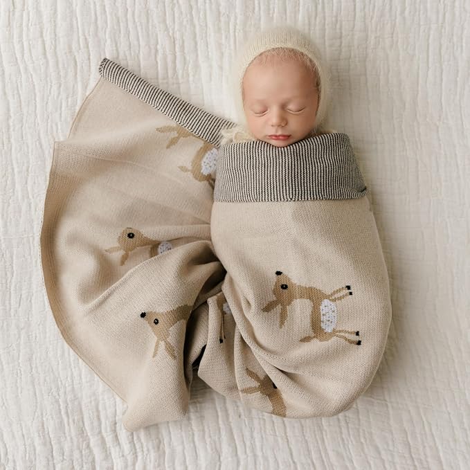 Knit Baby Swaddle Blanket - Image 4