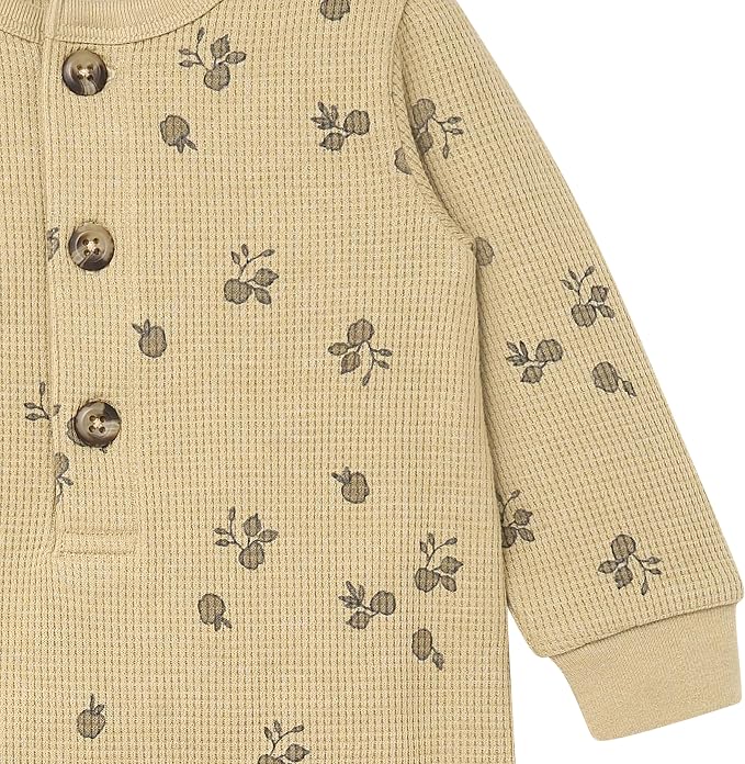 Modern Moments by Gerber Baby Henley Waffle Knit Romper - Image 3