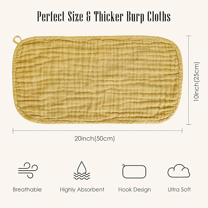 12 Pack Muslin Burp Cloths - Image 3