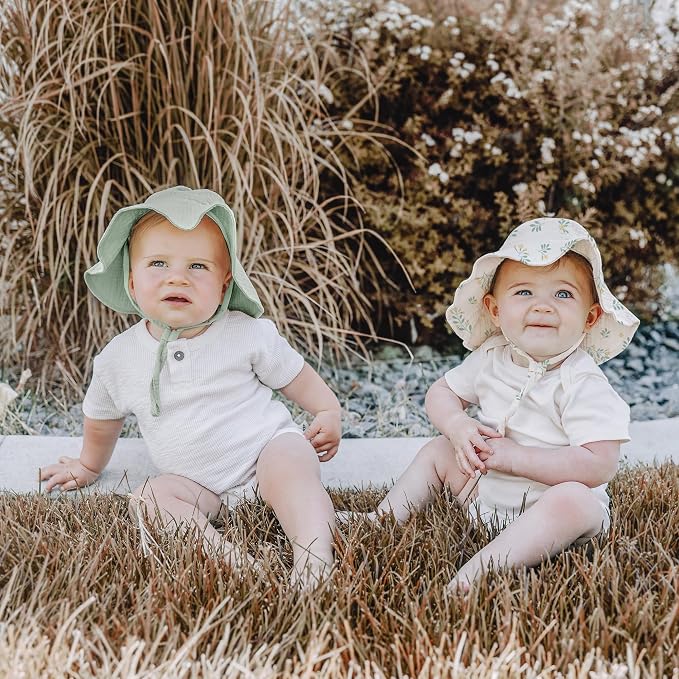 Konssy 2-Pack Muslin Baby Girl Sun Hats - Image 2
