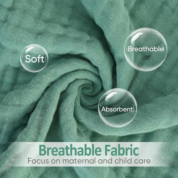 MIGIOL Muslin Burp Cloths 100% Cotton Pack of 12. Soft, Gentle & Absorbent Baby - Image 4