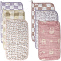 Muslin Baby Burp Cloths Organic Cotton Blend Set | 20x10 Inches, Reversible by HardNok