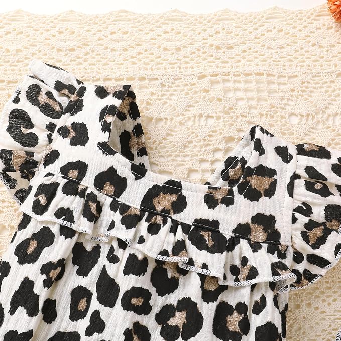 YOUNGER TREE Baby Girl Romper 100% Cotton Ruffle Sleeveless Summer Outfit - Image 4
