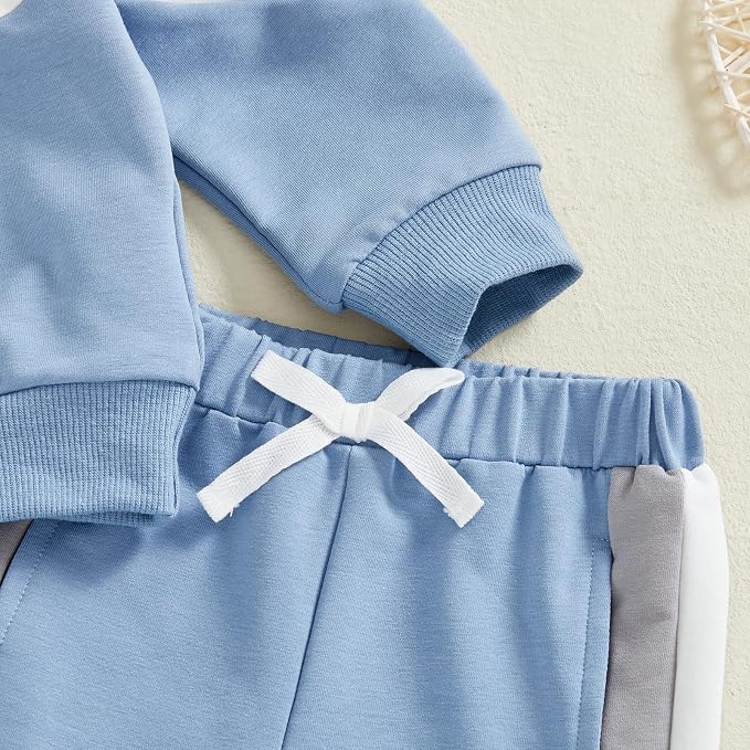 Infant Baby Boy Fall Winter Clothes Outfit Hooded Long Sweatshirt Pant Set - Image 8