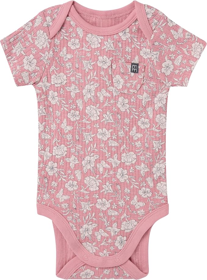 Modern Moments by Gerber Baby 4-Pack Short Sleeve Bodysuits & Shortie Set - Image 2