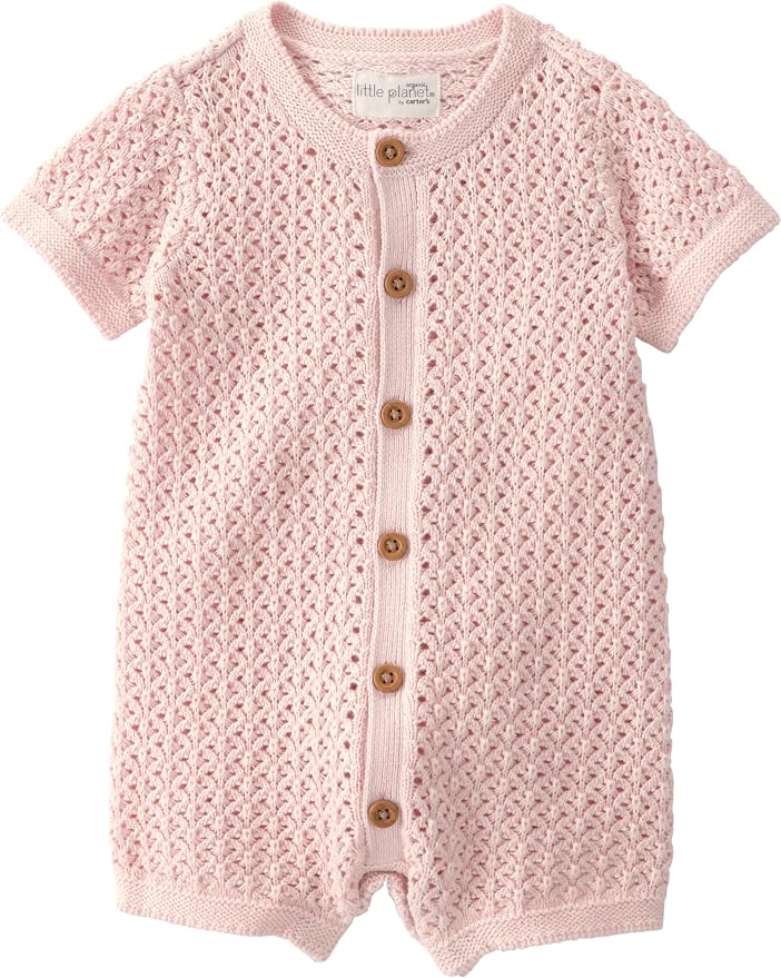 little planet by carter's Unisex Baby Waffle Knit Button-Front Jumpsuit made by LittlePlanet