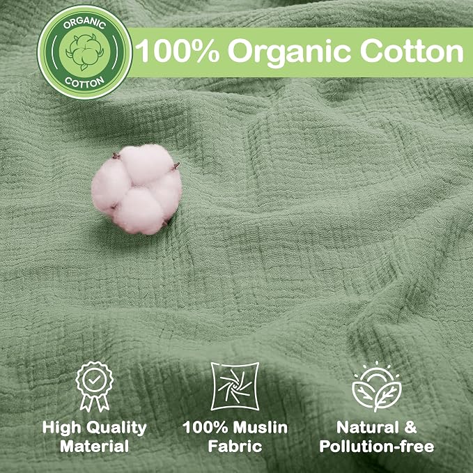 100% Organic Cotton 3 PK Muslin Blanket - Image 2
