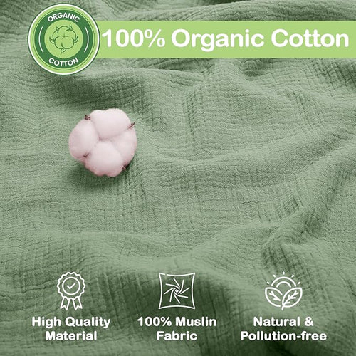 100% Organic Cotton 3 PK Muslin Blanket - Image 2