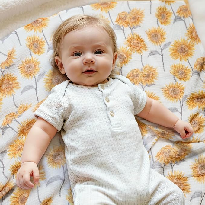 Muslin Swaddle Blankets for Newborn, 3 Pack Breathable Soft Receiving Blanket - Image 9