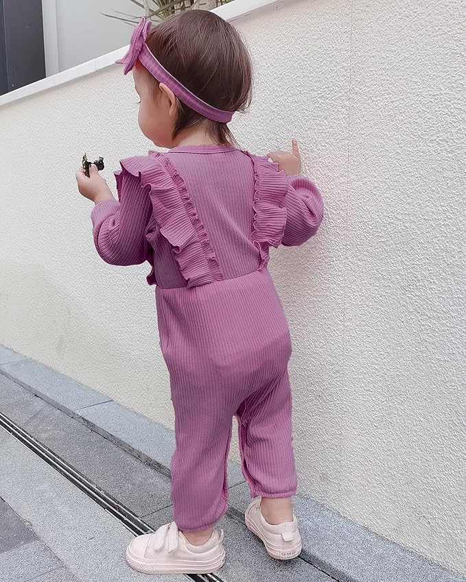 Mioglrie Newborn Baby Girl Clothes 1 Piece Infant Fall Winter Romper Outfit | - Image 3