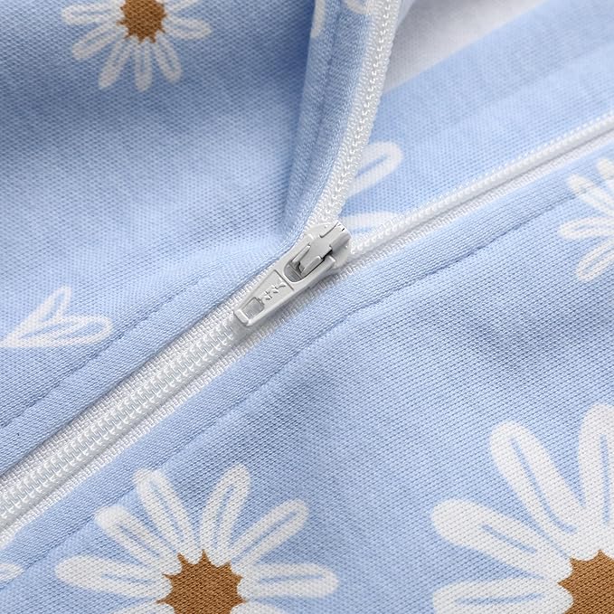 O2 BABY Baby Boys Girls Organic Cotton Zip-Front Sleeper Pajamas, Footed Sleep 'n Play