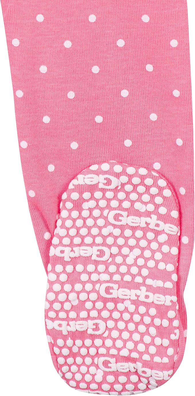 Gerber Baby Girls 4-pack Footed Pajamas - Image 5
