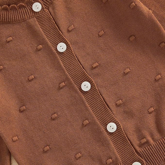 Baby Girl Cardigan Long Sleeve Button Up Sweater Toddler Girl Fall Outfits - Image 6