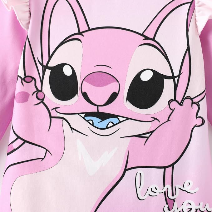 Disney Stitch Princess Minnie Winnie Marvel Baby Girls Ruffle Long Sleeve - Image 4