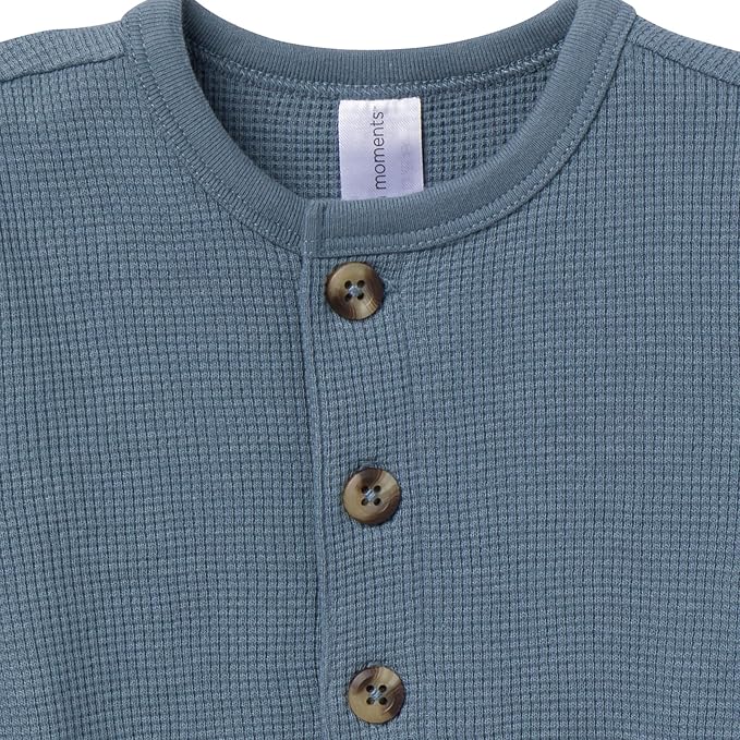 Modern Moments by Gerber Baby Henley Waffle Knit Romper - Image 2