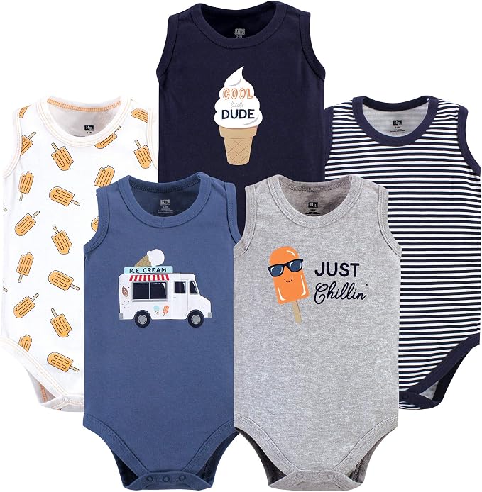 Hudson Baby Unisex Baby Cotton Sleeveless Bodysuits - Image 2
