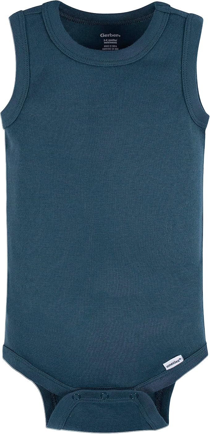 Gerber Baby Boys Multi-Pack Sleeveless Onesies Bodysuit - Image 4